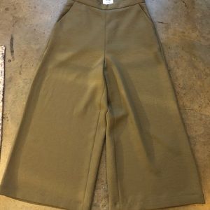 Wilfred cropped wide leg pants light olive